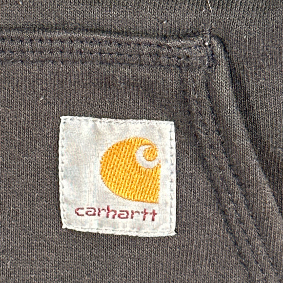 Carhartt Sweater Adult LARGE Black Hoodie Jacket Loose Fit Distressed Workwear - Picture 5 of 9